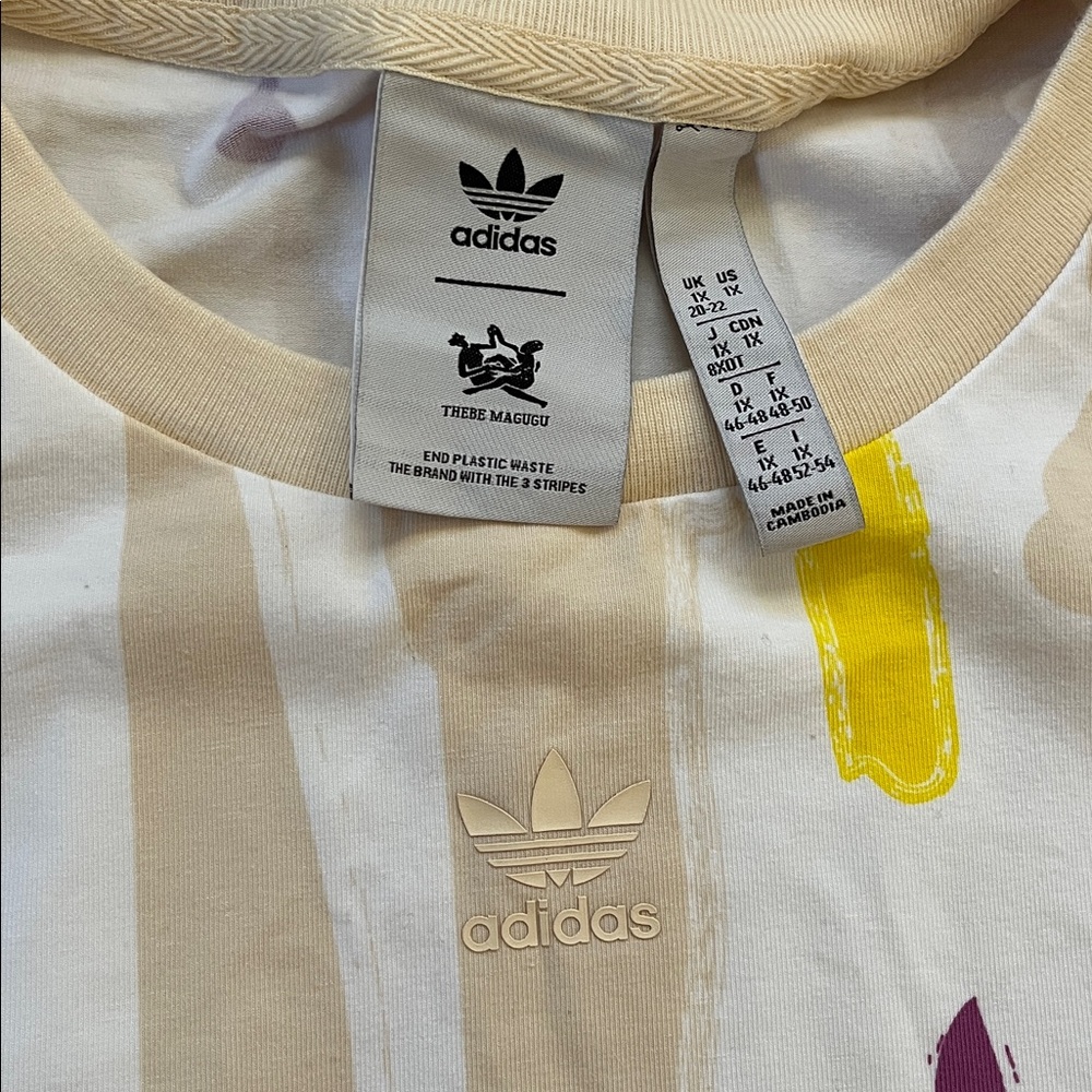 ADIDAS Originals x Thebe Magugu Crop Top & Leggings Athleisure / Training Set - Picture 3 of 12